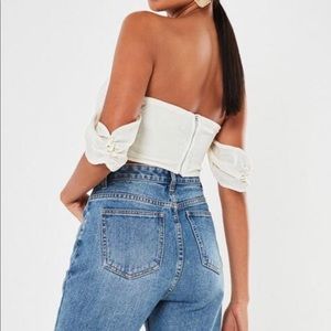 Missguided White Cropped Corset Top